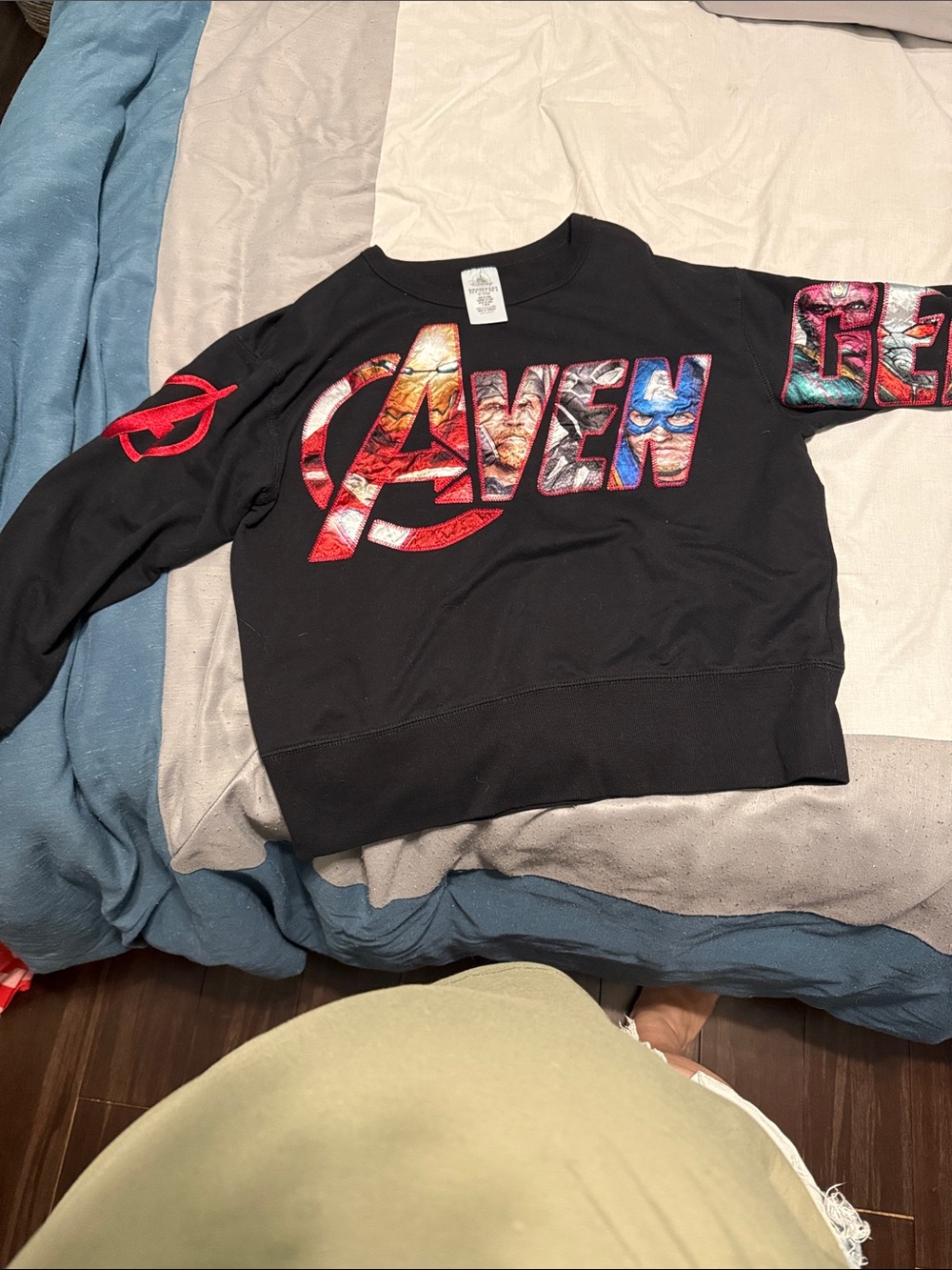 Disney Black Kids Sweatshirt with Multicolor Avengers Graphic